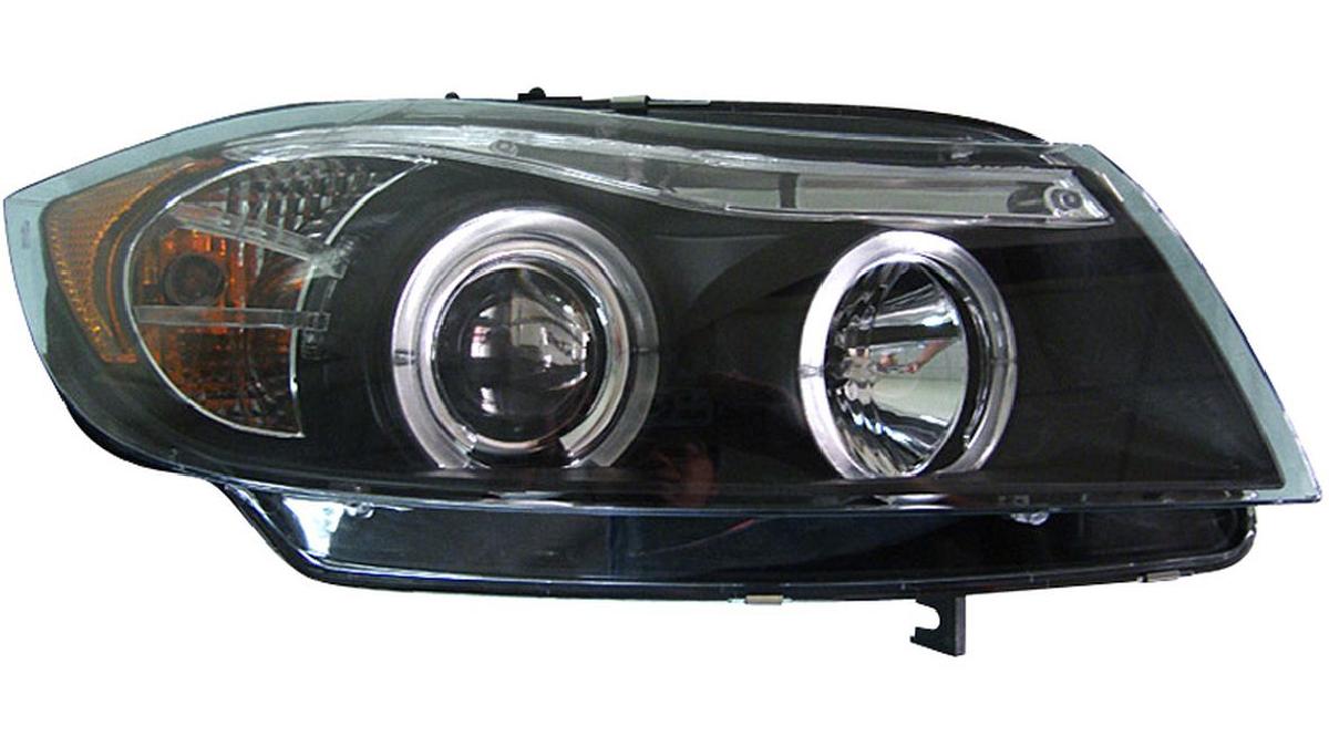 Set+de+phares+sur+mesure+pour+BMW+S%C3%A9rie+3+E90%2FE91+Sedan%2FTouring+2005-2008+-+Noir+-+incl.+Angel-Eyes